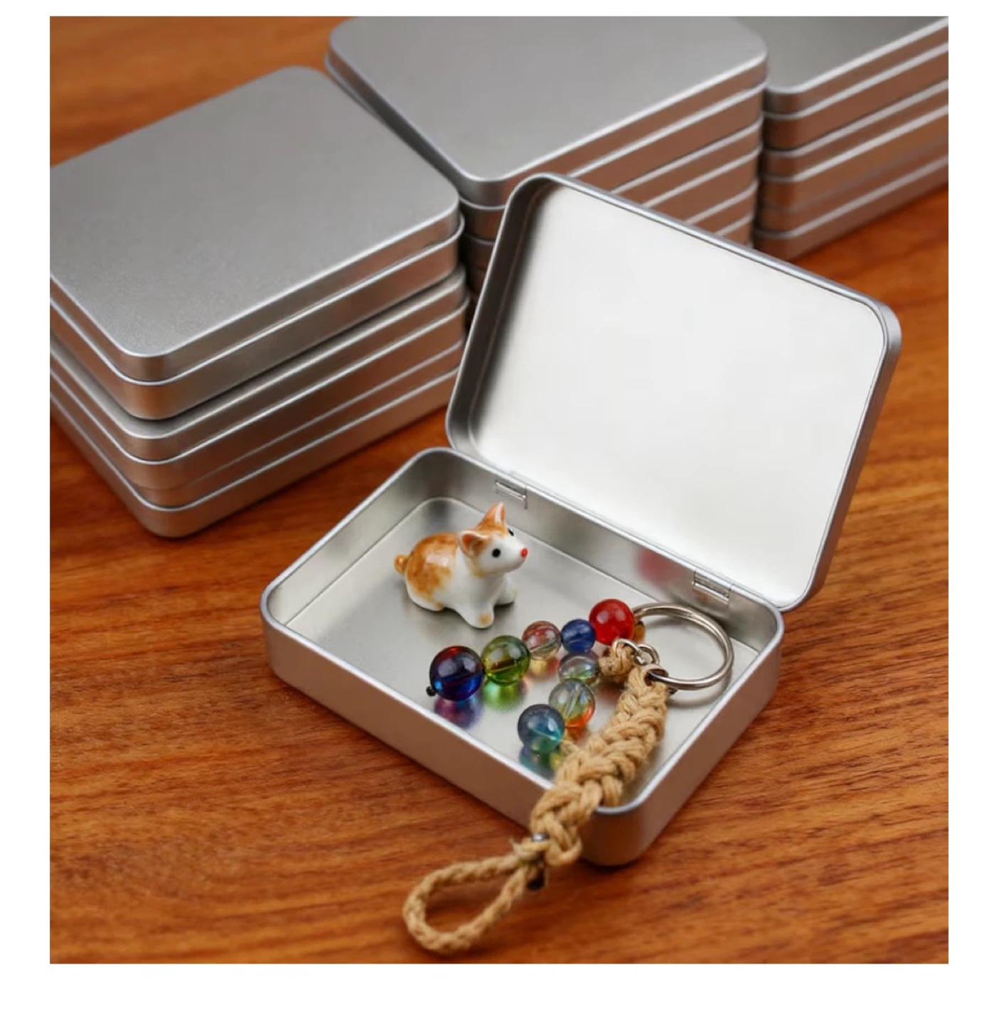 Silver Metal Tin Boxes with Lids 12 pc - photo 2