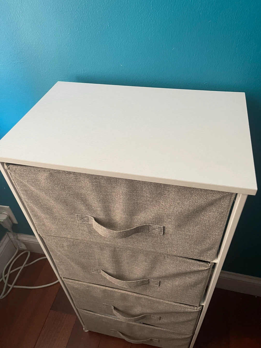 White 4-Drawer Fabric Storage Unit - photo 3