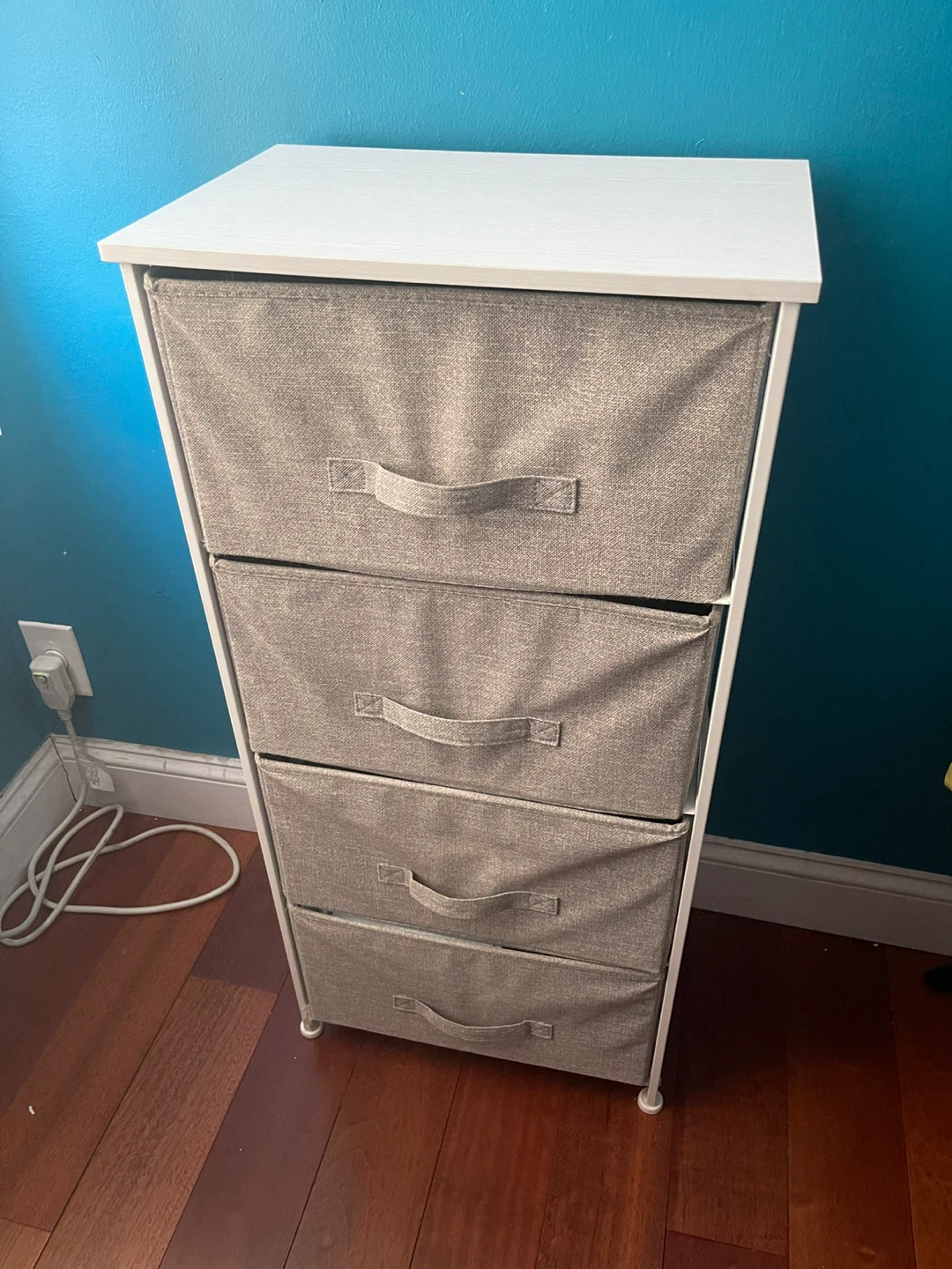White 4-Drawer Fabric Storage Unit
