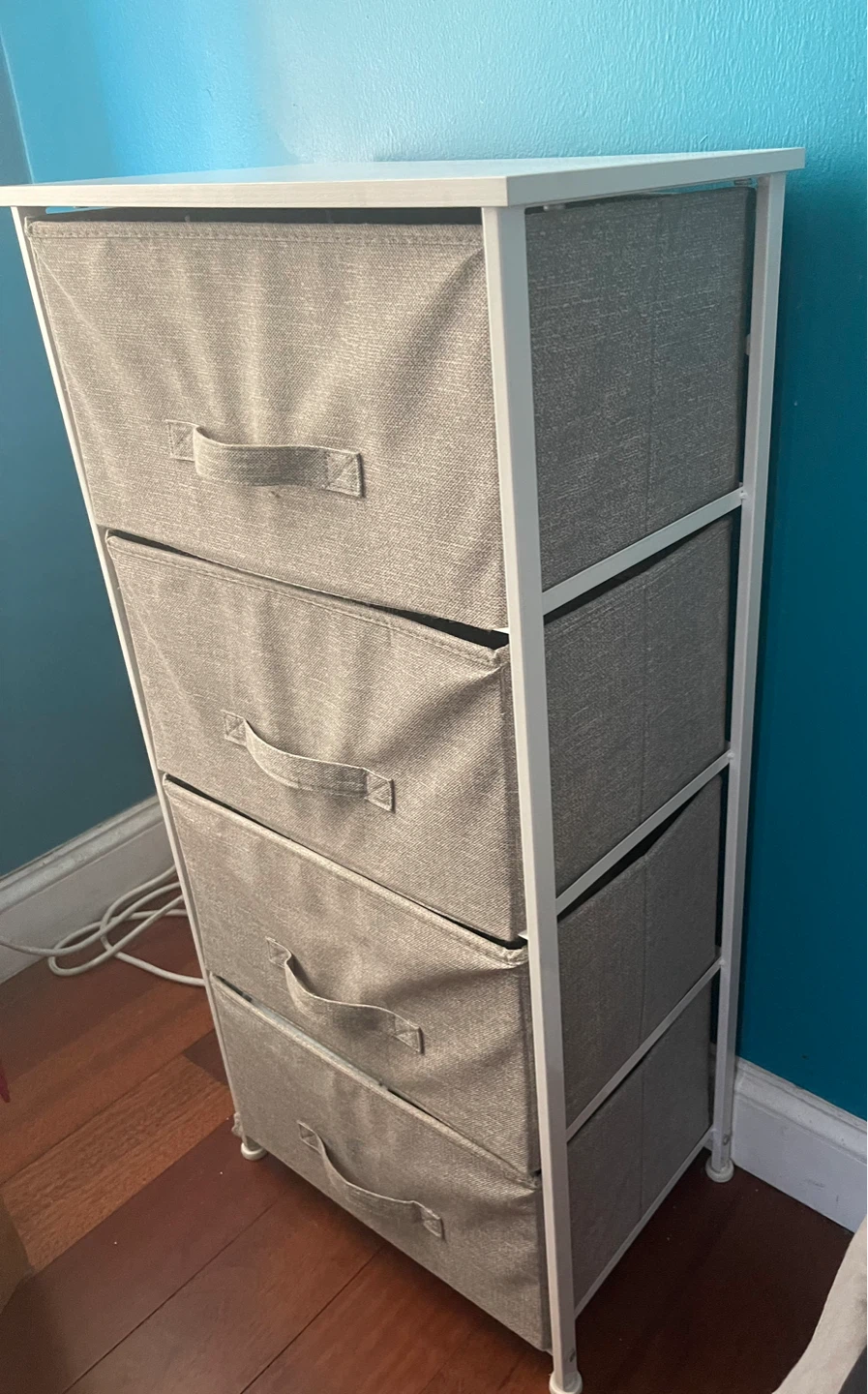 White 4-Drawer Fabric Storage Unit - photo 2