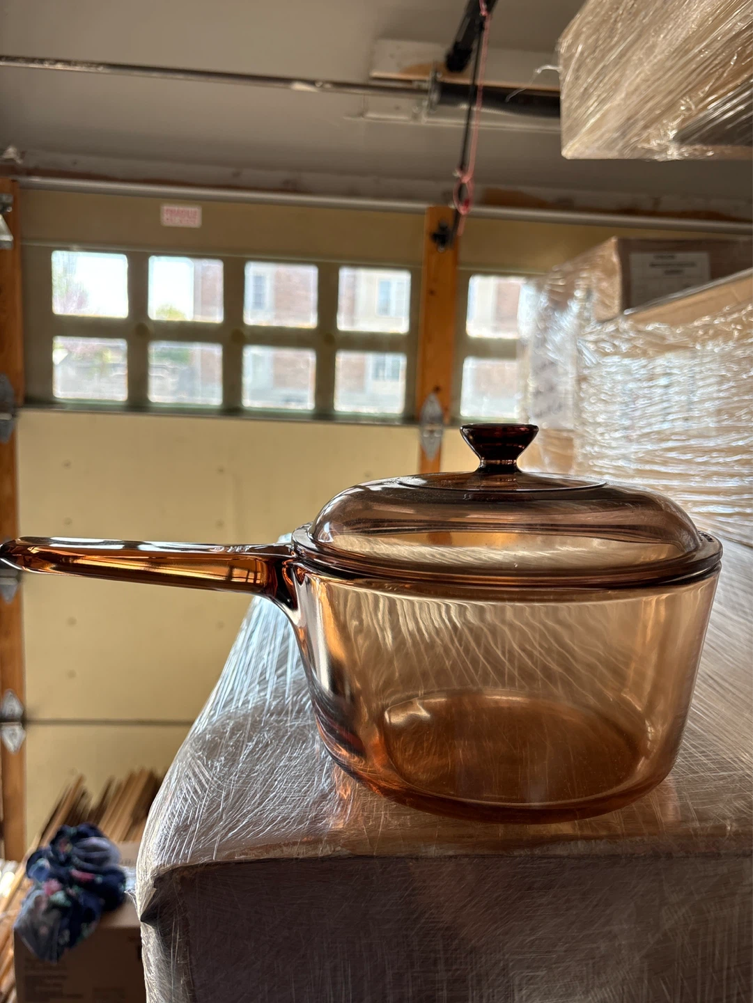 Visions Amber Glass Saucepan with Lid