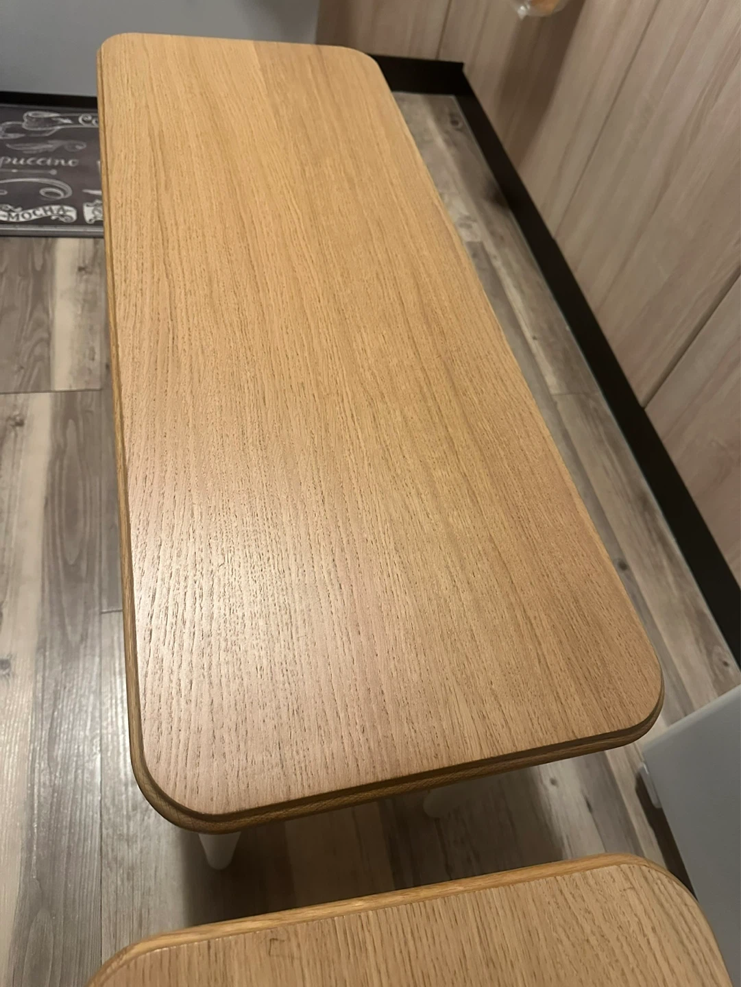 IKEA Oak and White Wood Bench - photo 2
