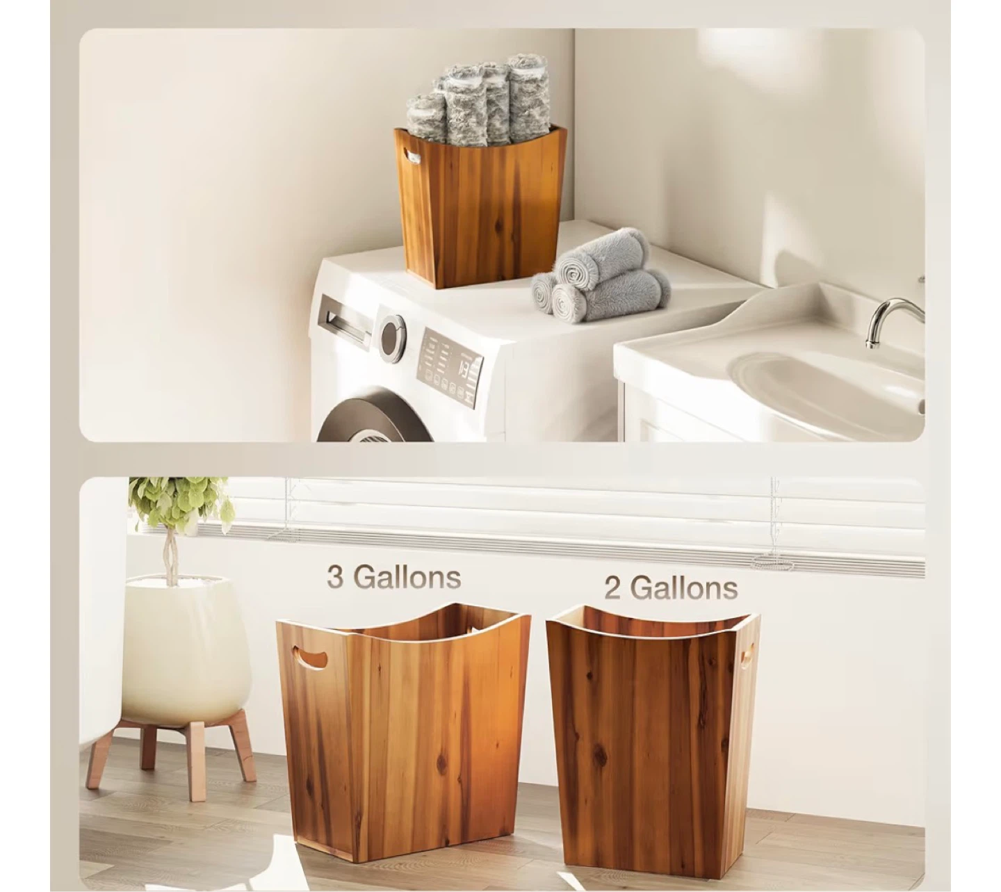 Wooden Magazine Holder / Trash Can - photo 4