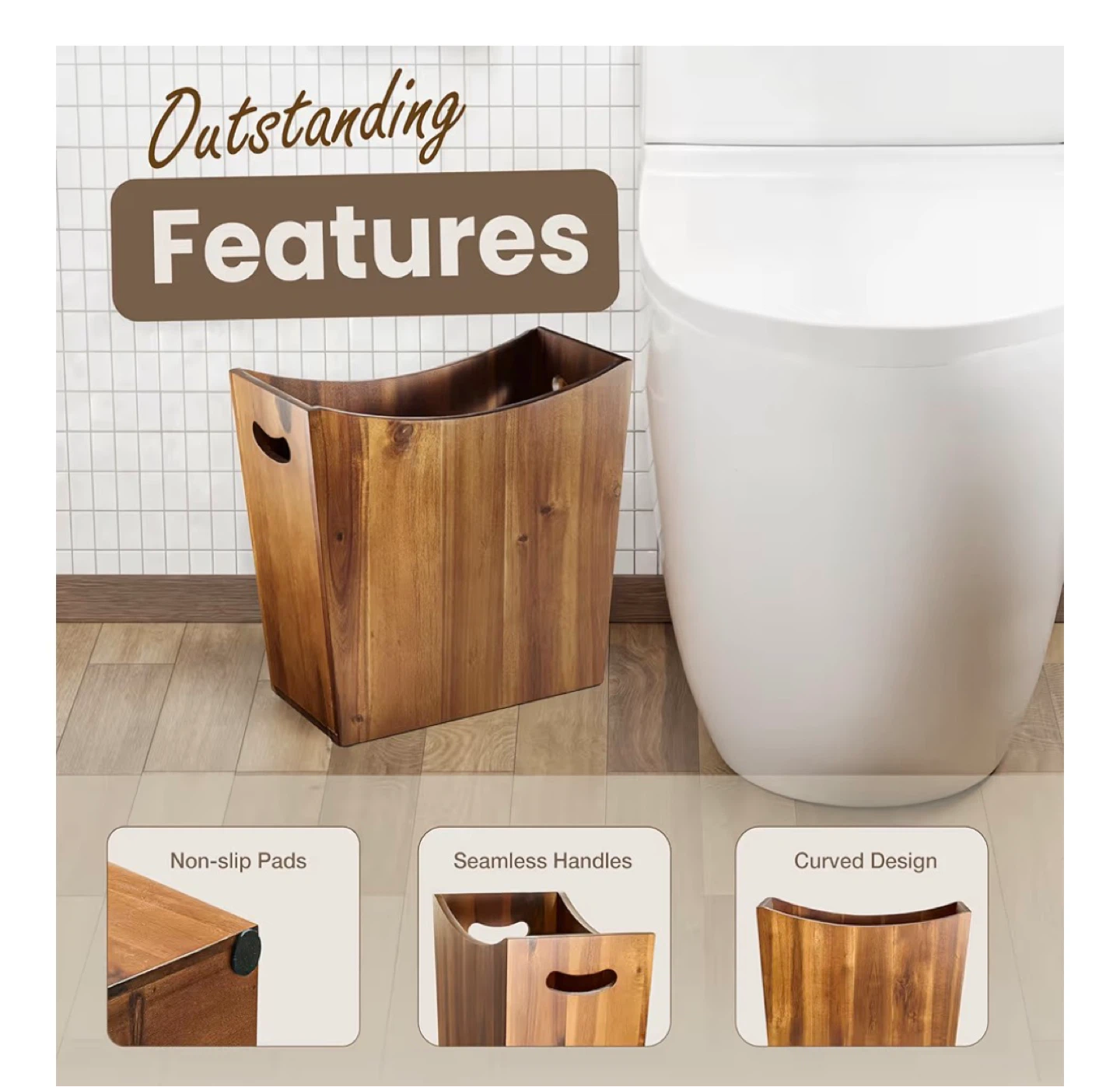 Wooden Magazine Holder / Trash Can - photo 3