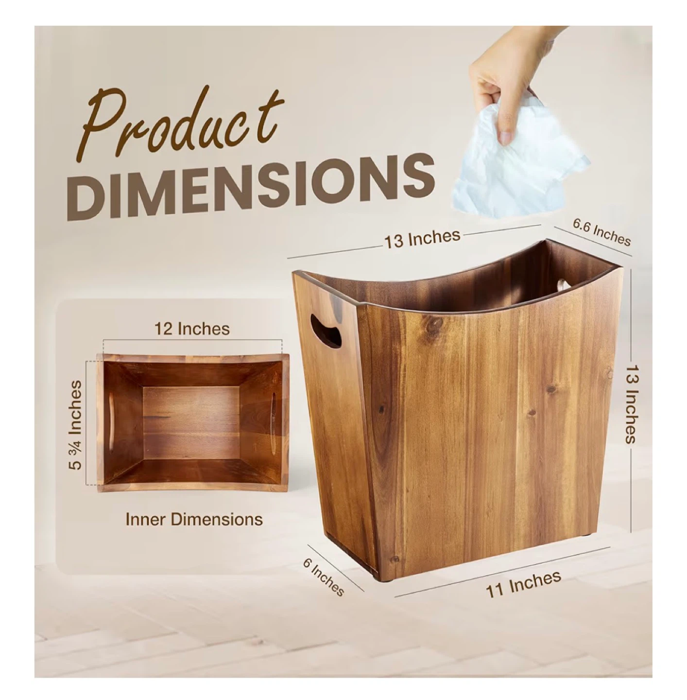 Wooden Magazine Holder / Trash Can - photo 2