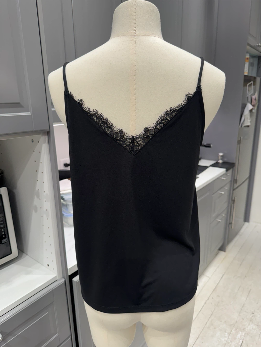 H&M Black Lace Trim Cami Top - Size S - photo 2
