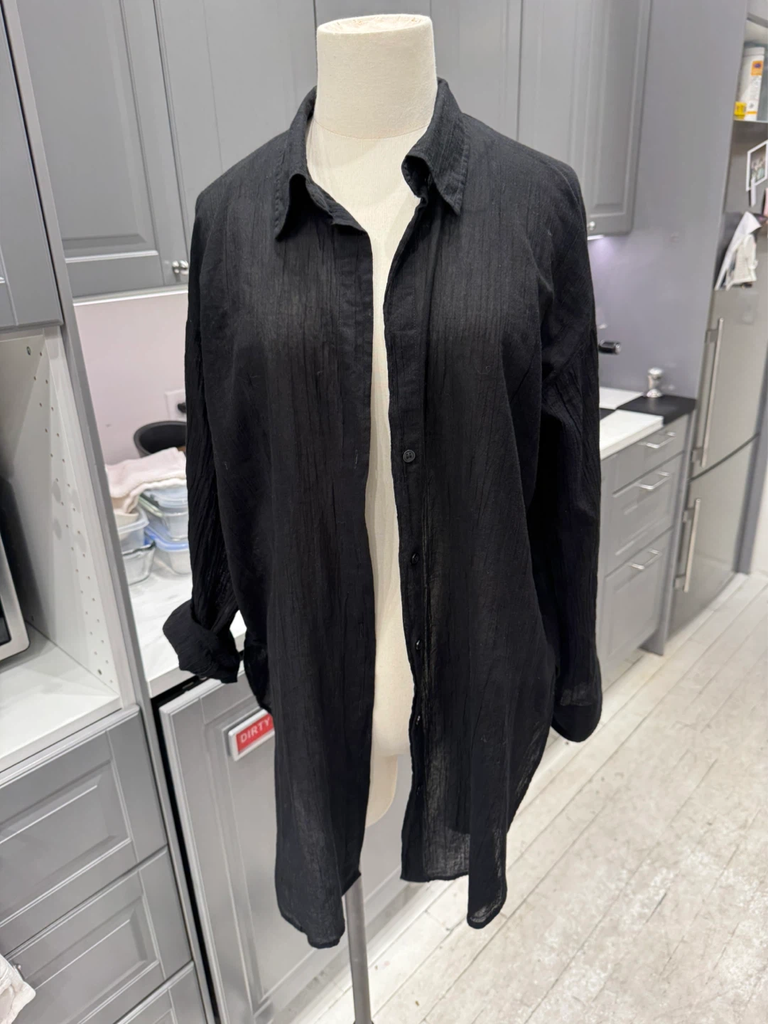 H&M Black Button-Up Shirt