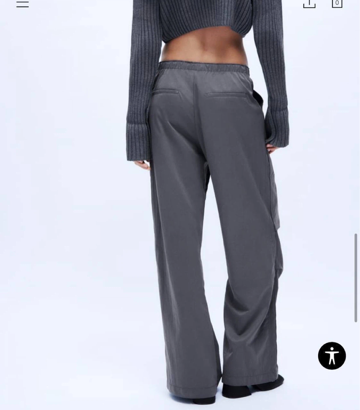 Nylon blend grey trousers Zara XL-XXL - photo 3