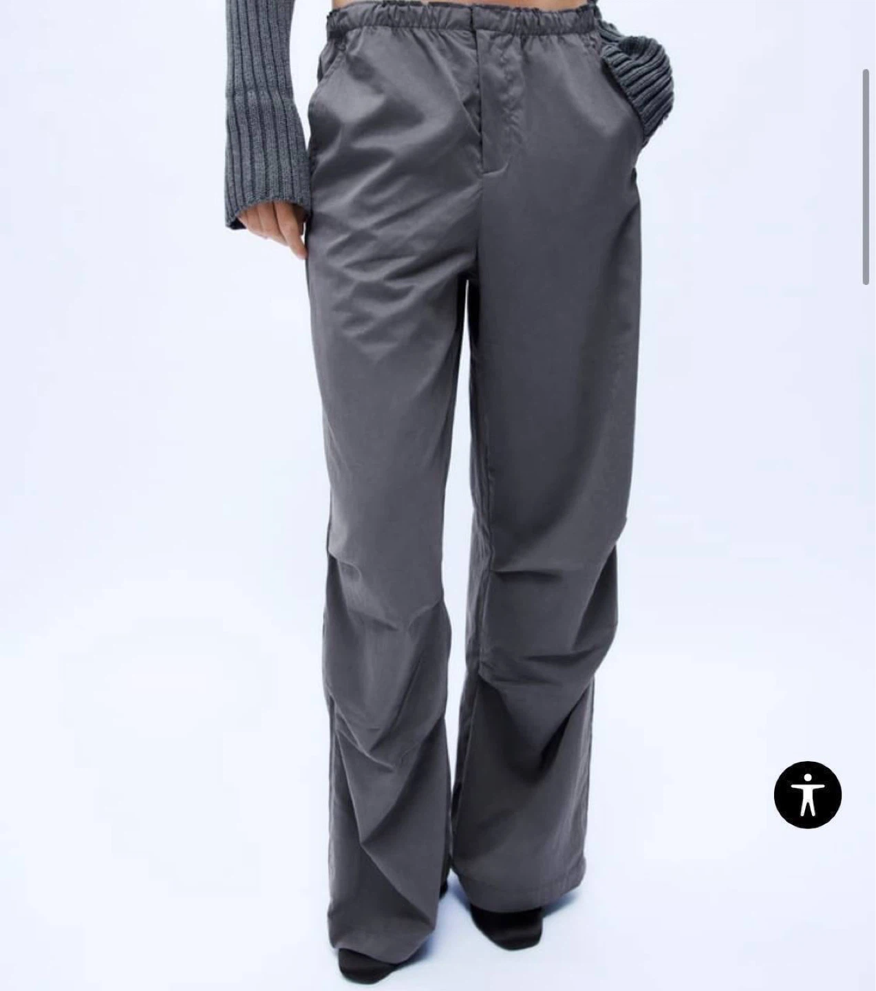 Nylon blend grey trousers Zara XL-XXL
