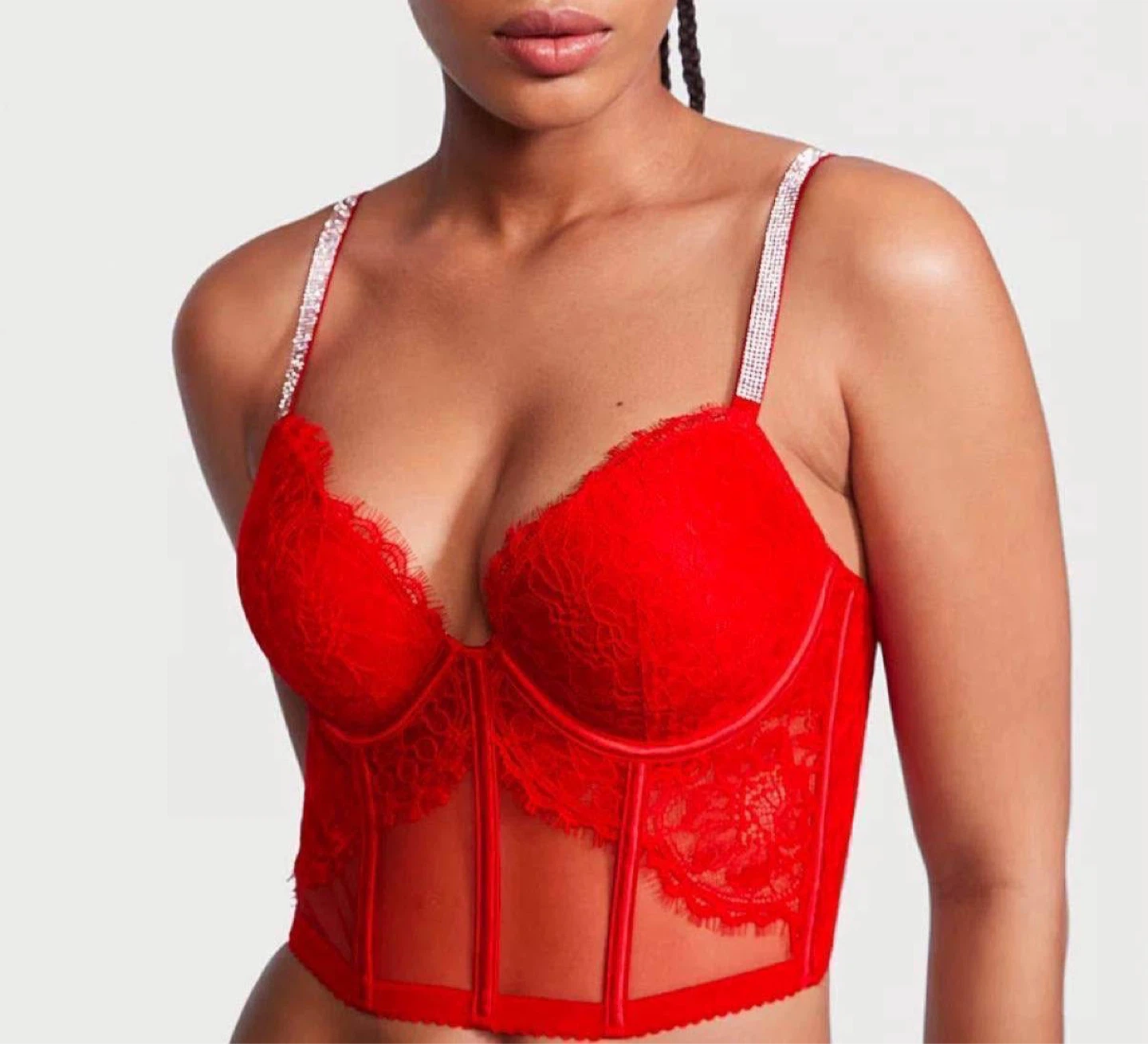 Victoria's Secret Red Lace Corset push up, 38 DD(E) - photo 2