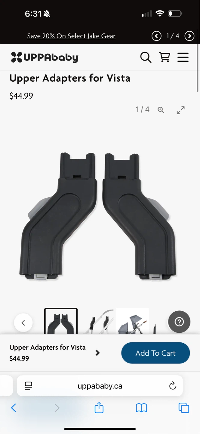 Uppababy upper adapters excellent condition ret $51