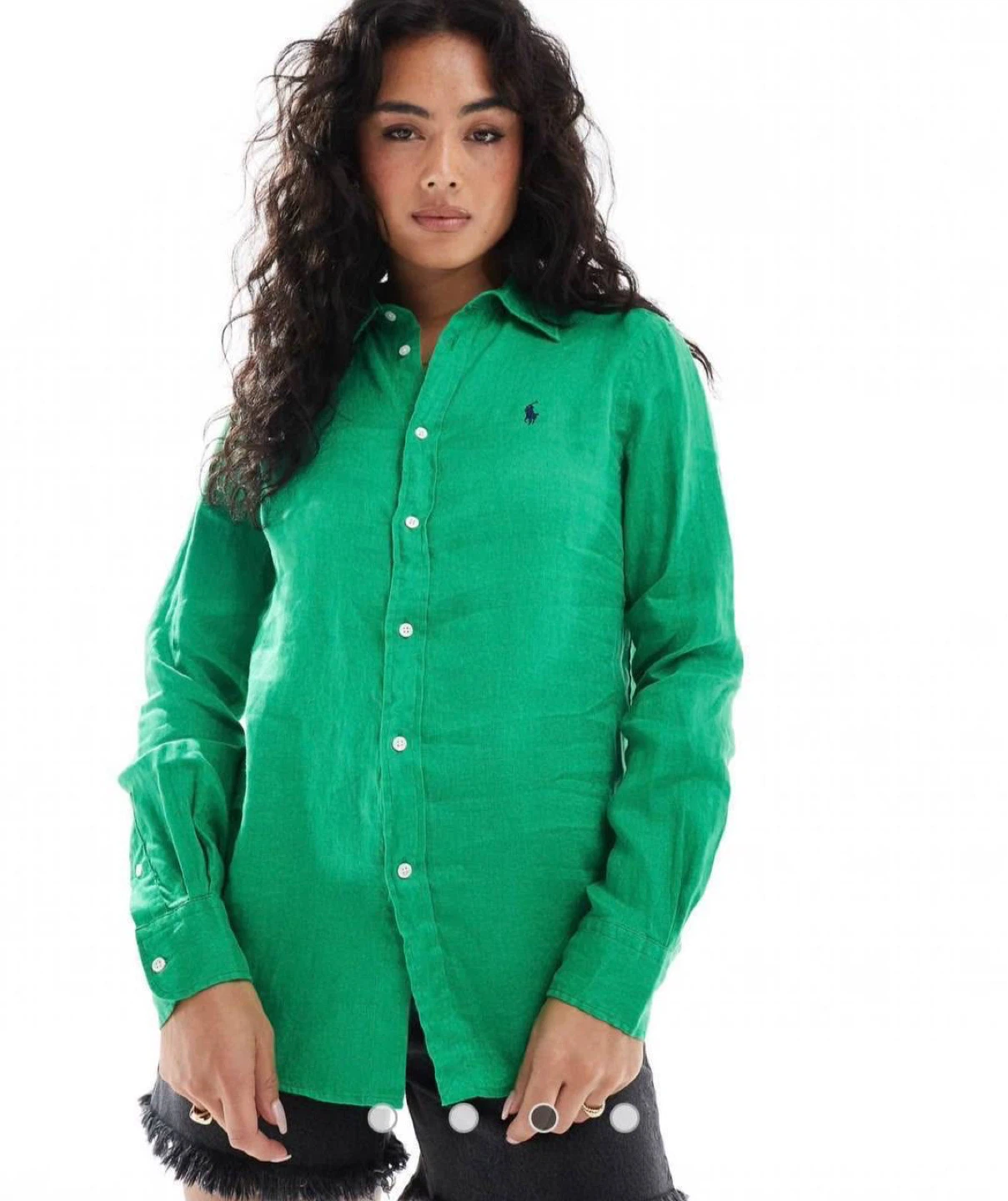 Polo Ralph Lauren linen shirt with logo,green XL