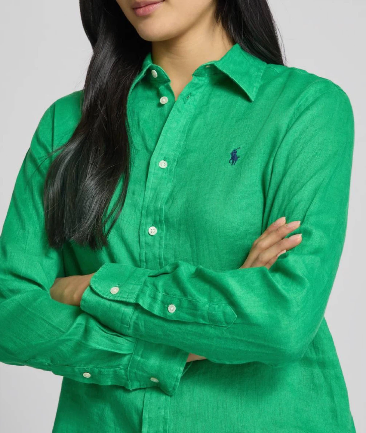 Polo Ralph Lauren linen shirt with logo,green XL - photo 3