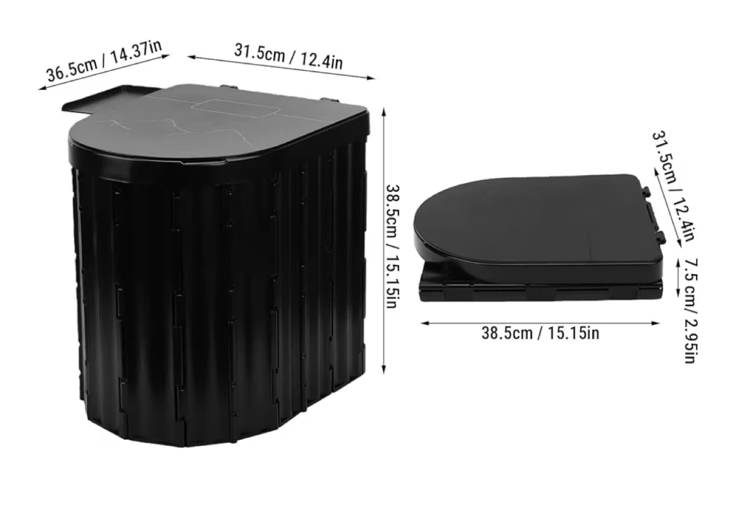 Black Portable Folding Toilet - photo 2