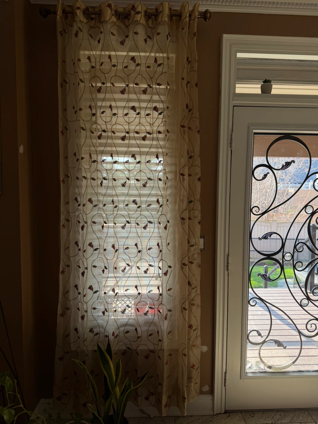 Sheer n Silk floral pattern curtains (set of 2) - photo 2