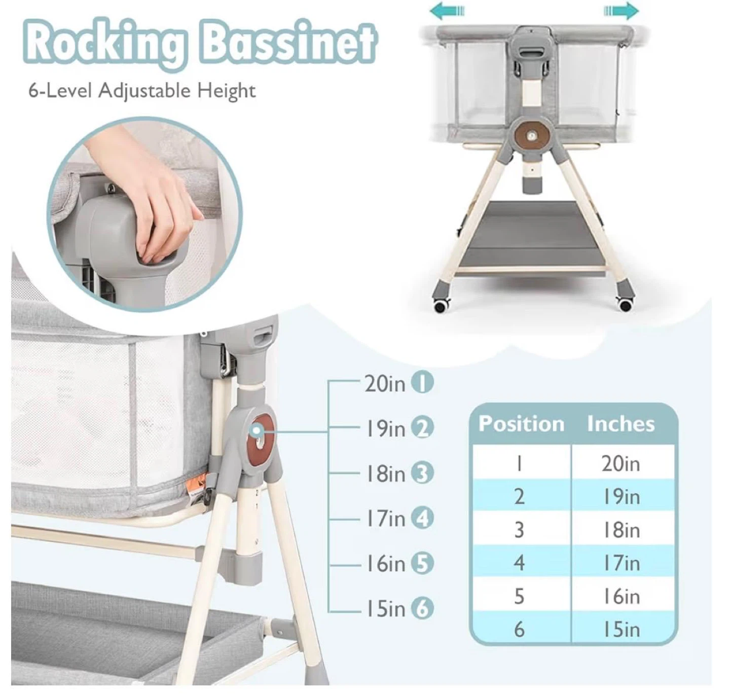 Baby Bassinet with Musical Toys and Rocking Mode