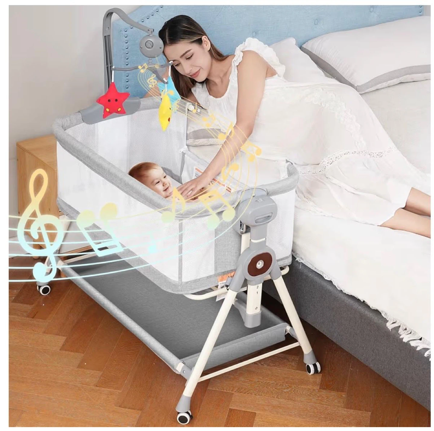 Baby Bassinet with Musical Toys and Rocking Mode - photo 3