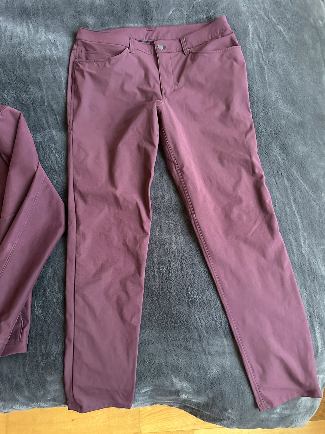 LULULEMON BURGUNDY SET MENS LARGE TRUCKER JACKET ABC PANT 34 w - photo 3