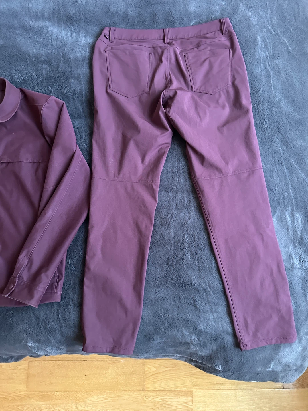 LULULEMON BURGUNDY SET MENS LARGE TRUCKER JACKET ABC PANT 34 w - photo 4