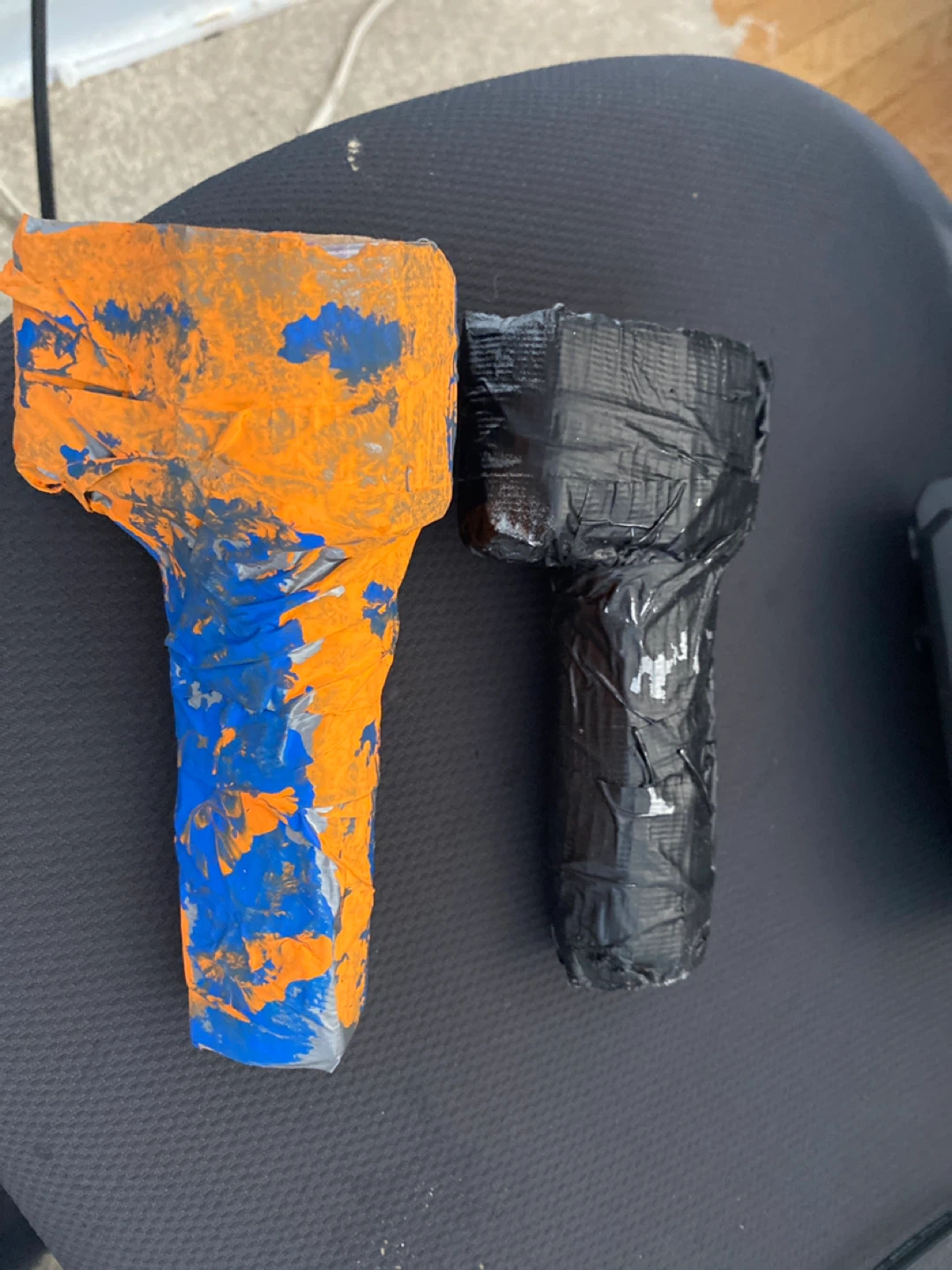 Two Homemade full throttle electric scooter grip