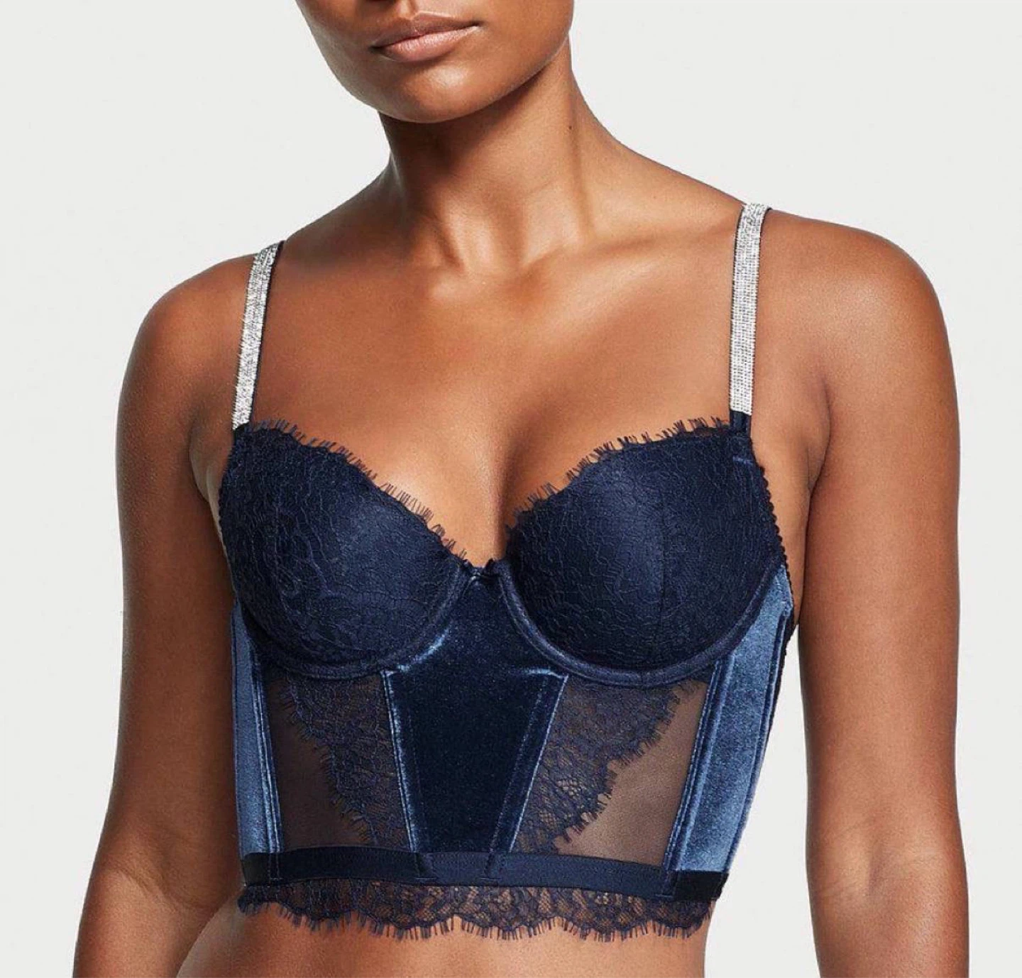 Victoria's Secret  Velvet Corset Bra - 38DD