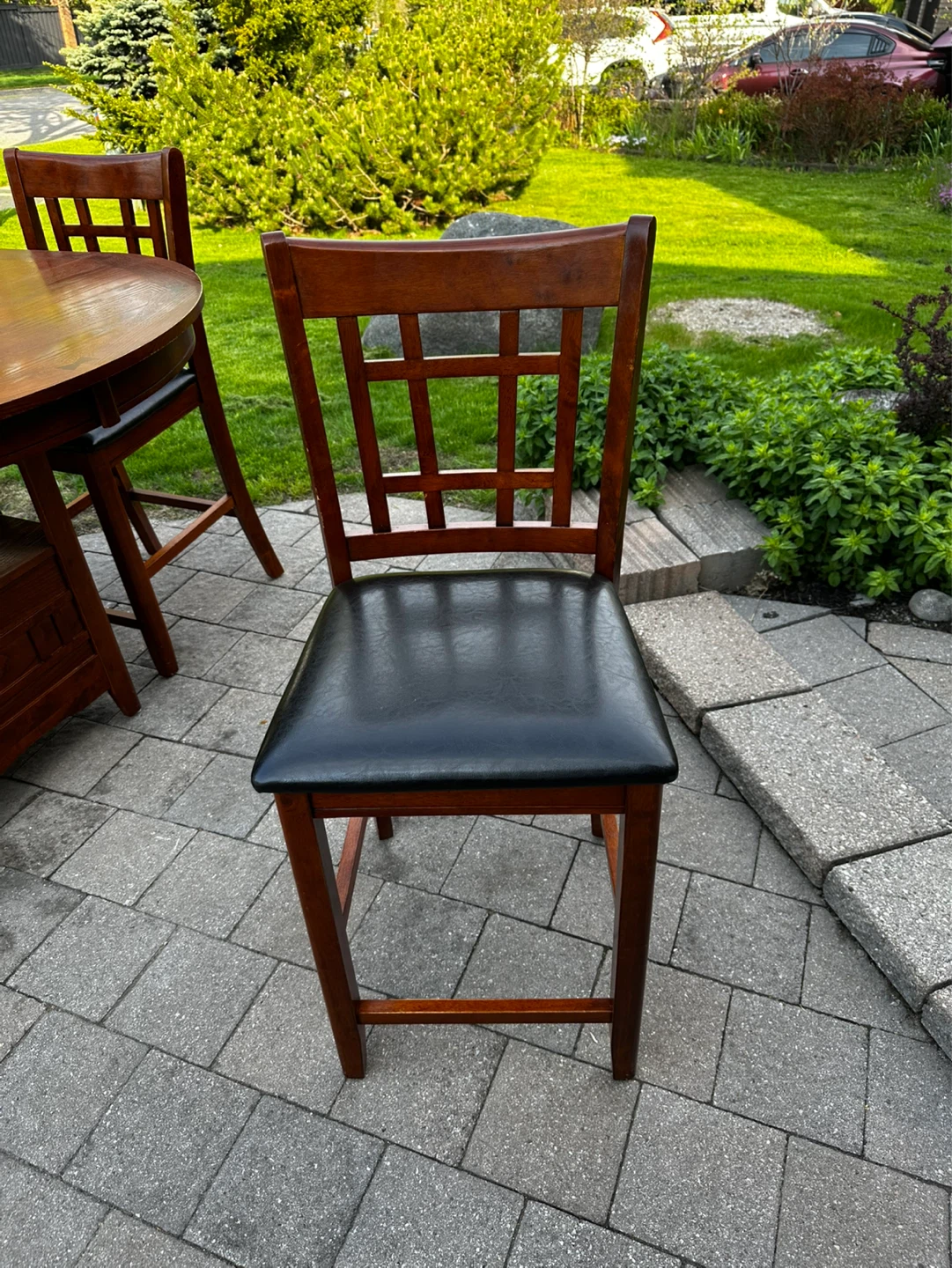 Wooden Counter Height Dining Set with 4 Chairs - photo 2
