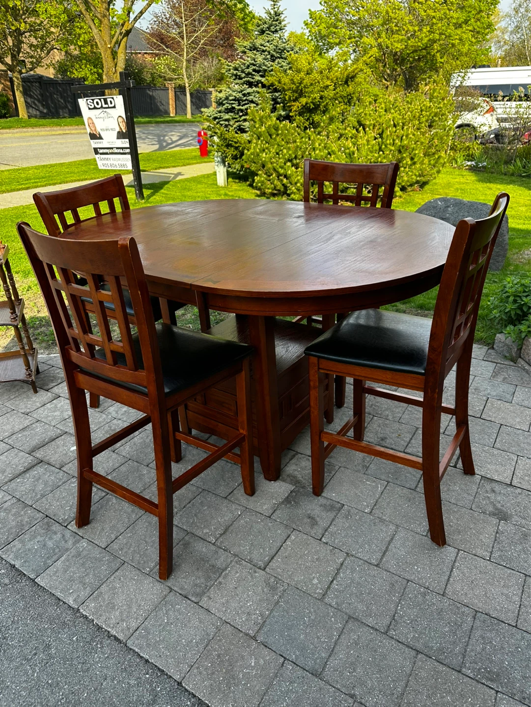 Wooden Counter Height Dining Set with 4 Chairs - photo 3