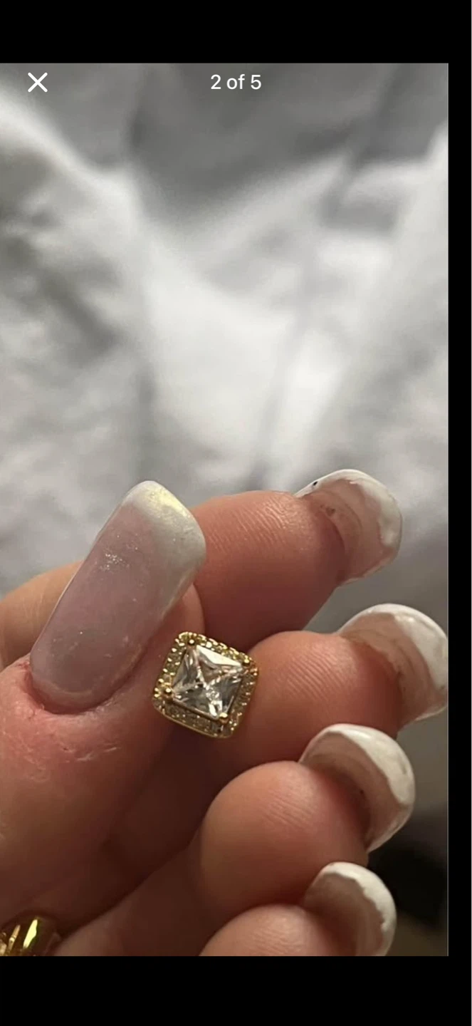 Gold Square Stud Earrings