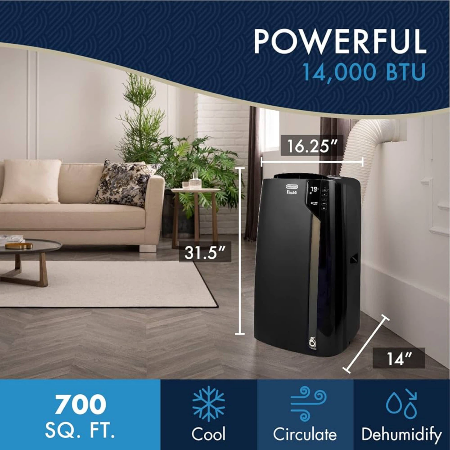 DeLonghi Pinguino Portable Air Conditioner - 14,000 BTU