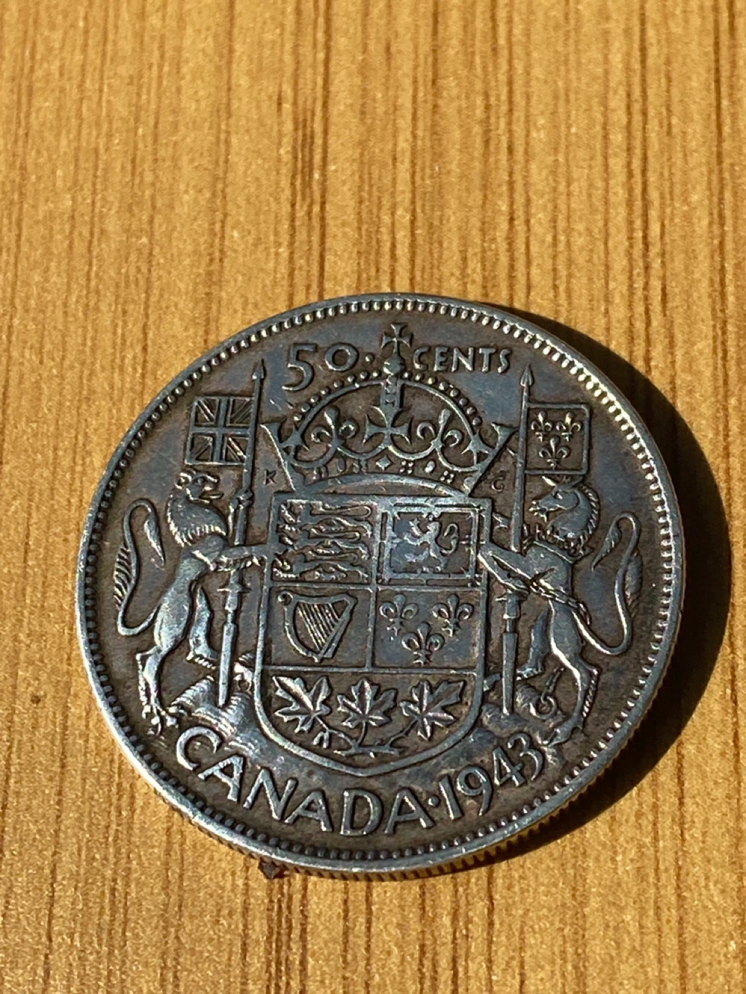 1943 Canadian 50 Cent Coin - George VI