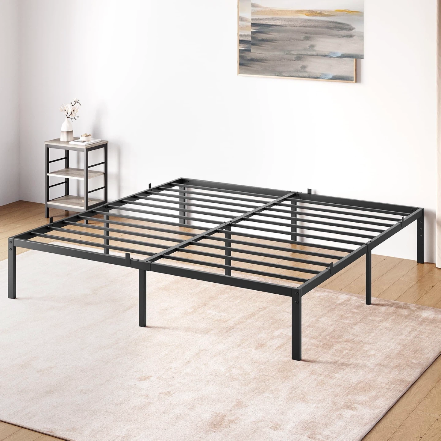 Queen size Black Metal Platform Bed Frame