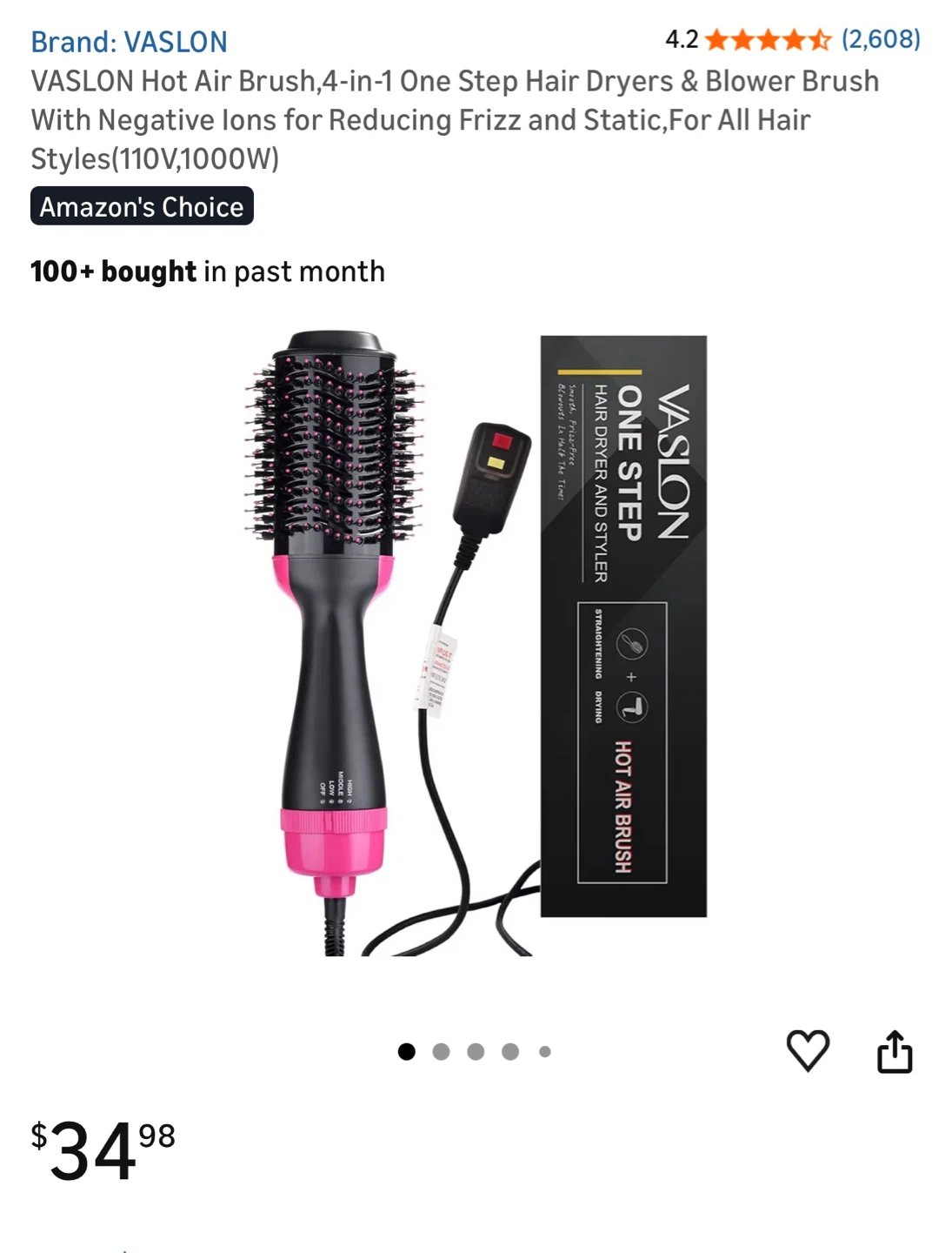 VASLON One Step Hair Dryer and Styler Hot Air Brush - photo 4