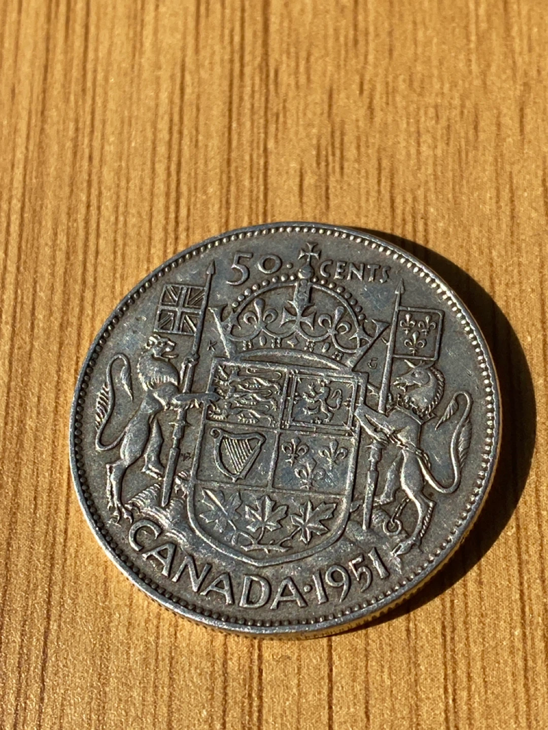 1951 silver Canada 50 Cents Coin