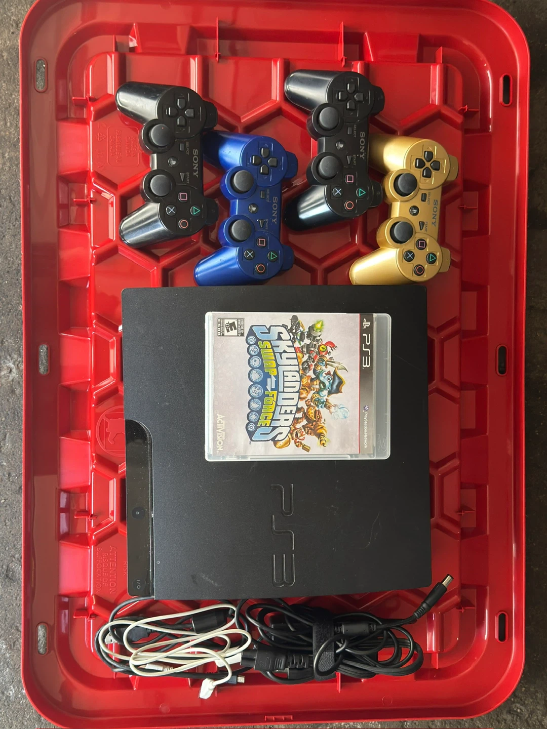 Sony PlayStation 3 (PS3) with 3 Controllers and Skylanders Game