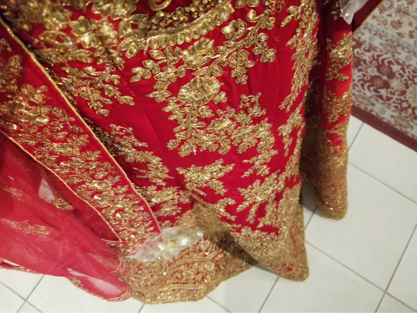 Red and Gold Indian Wedding Dress