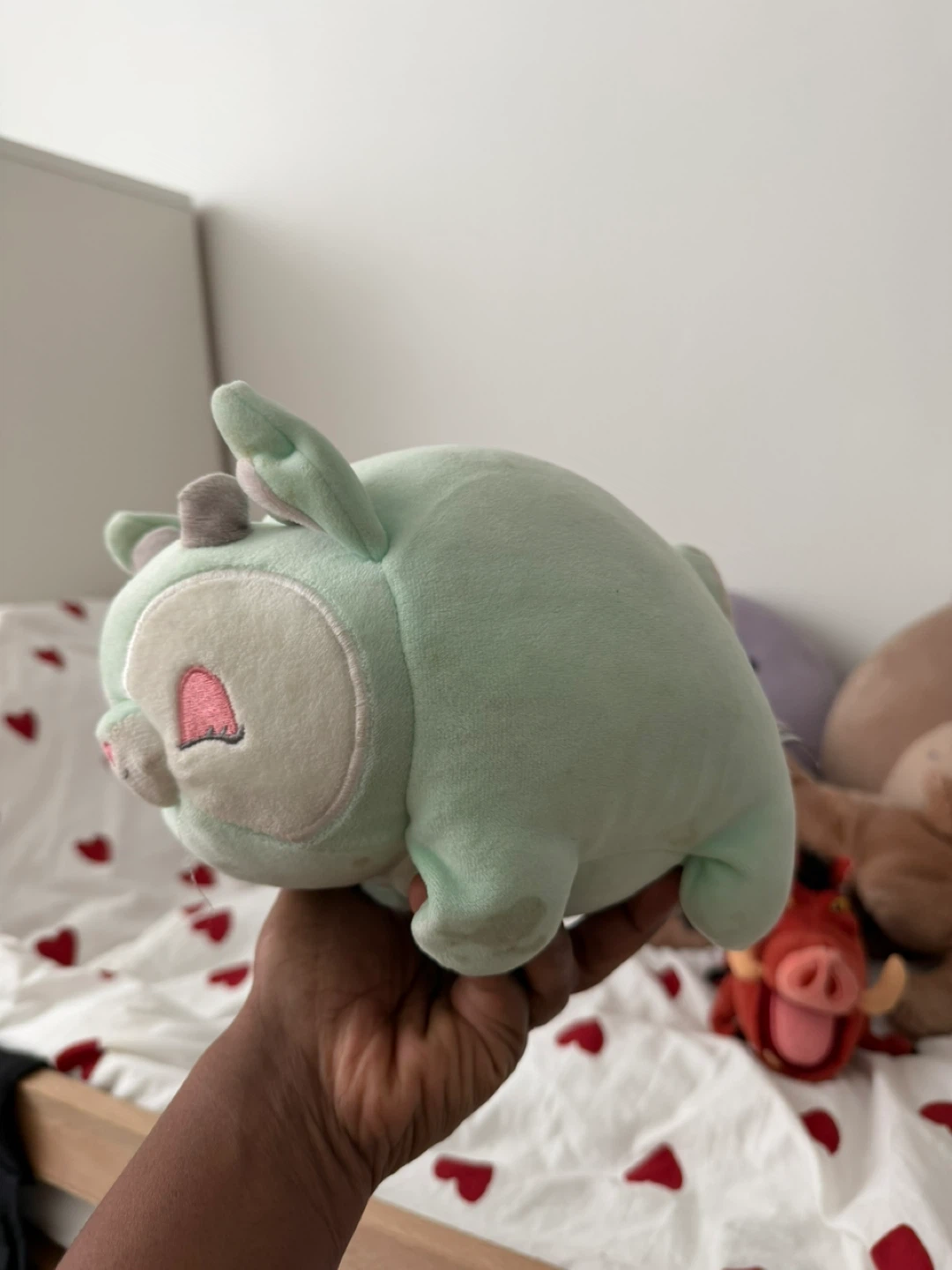 Plush toys (duck, pig, green creature) - photo 2