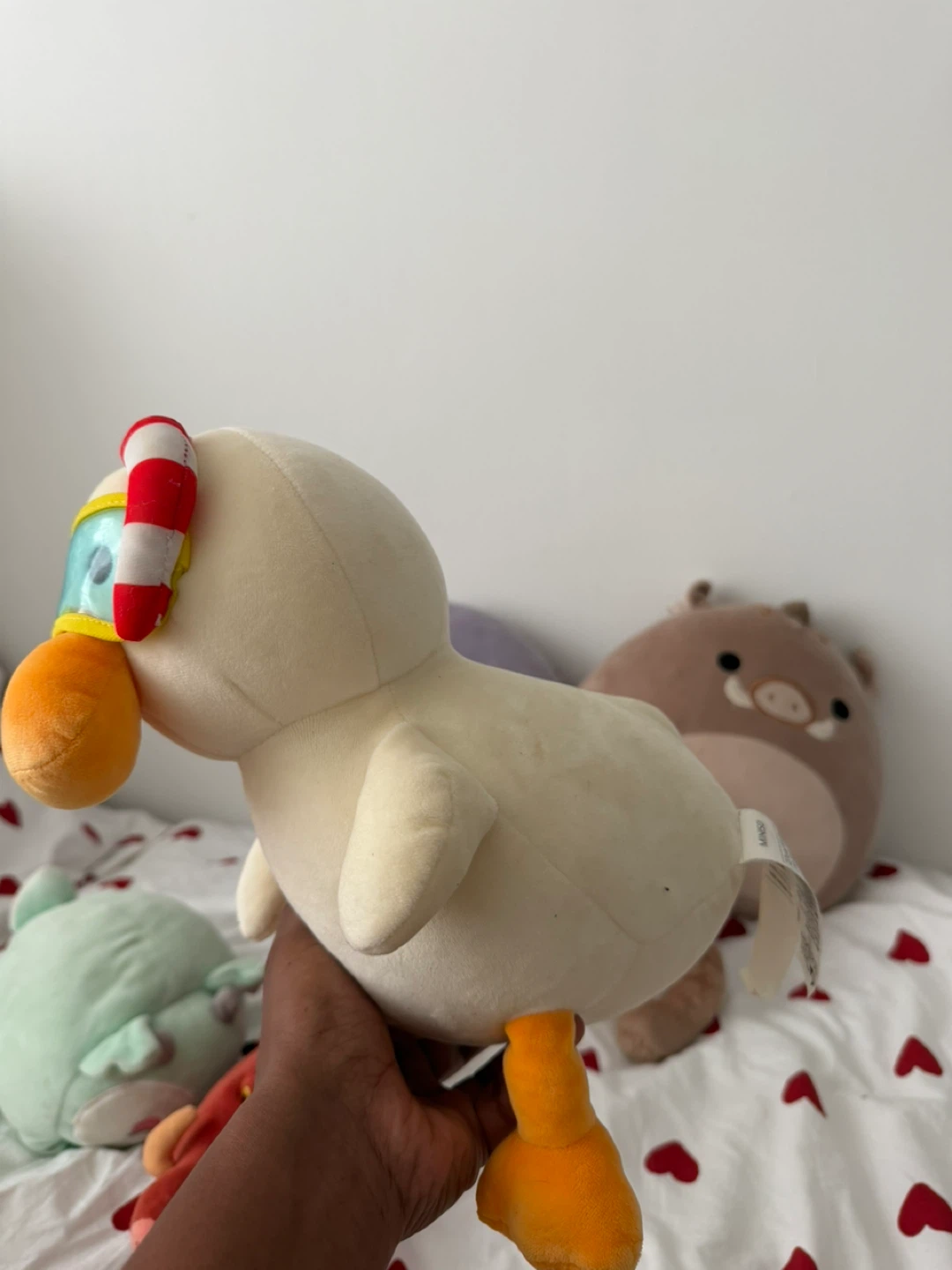 Plush toys (duck, pig, green creature) - photo 5