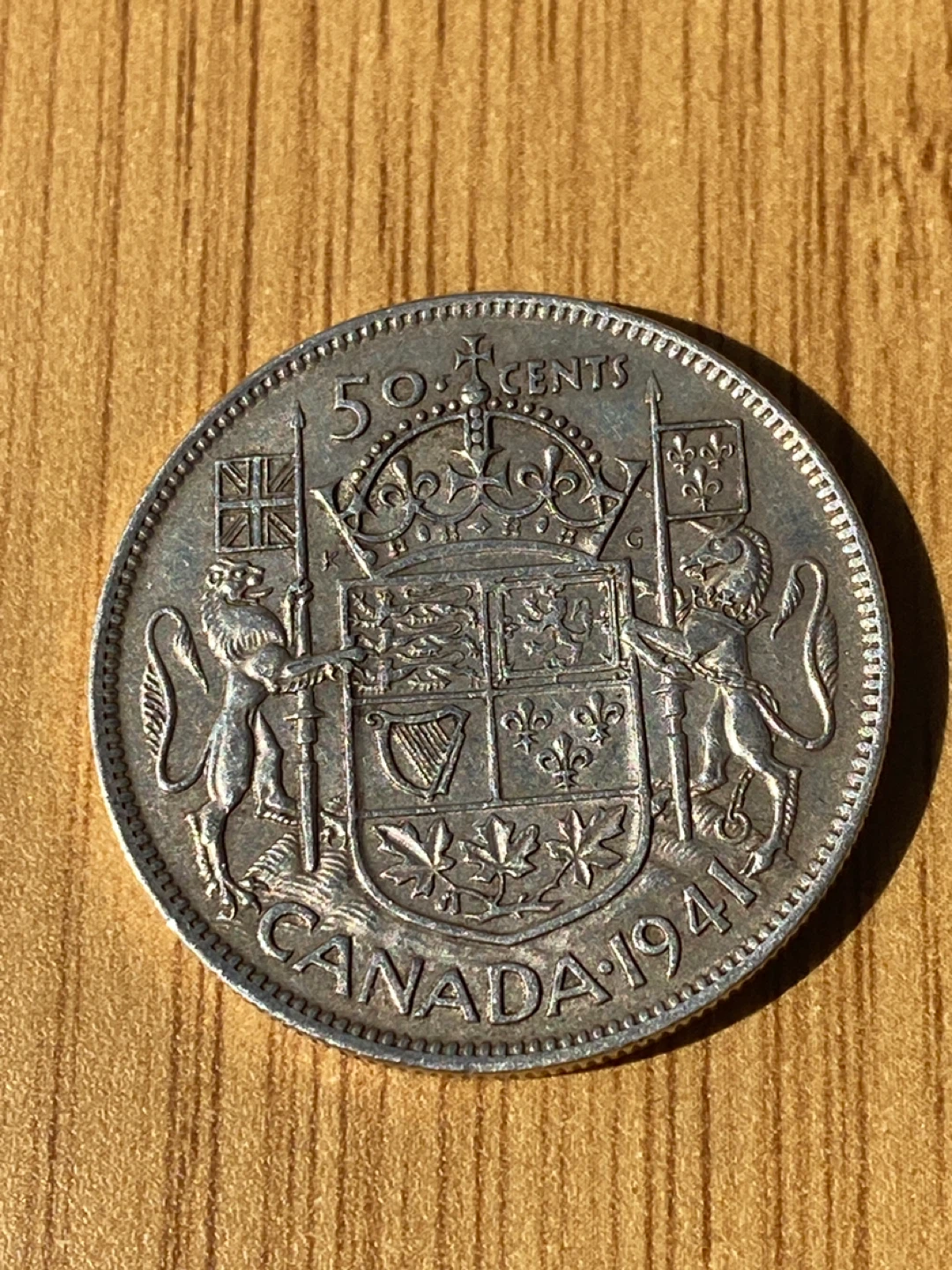 1941 silver Canada 50 Cents Coin