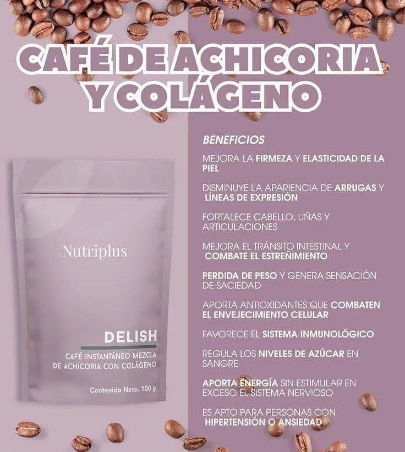 Nutriplus Delish Instant Chicory and Collagen Coffee 100g