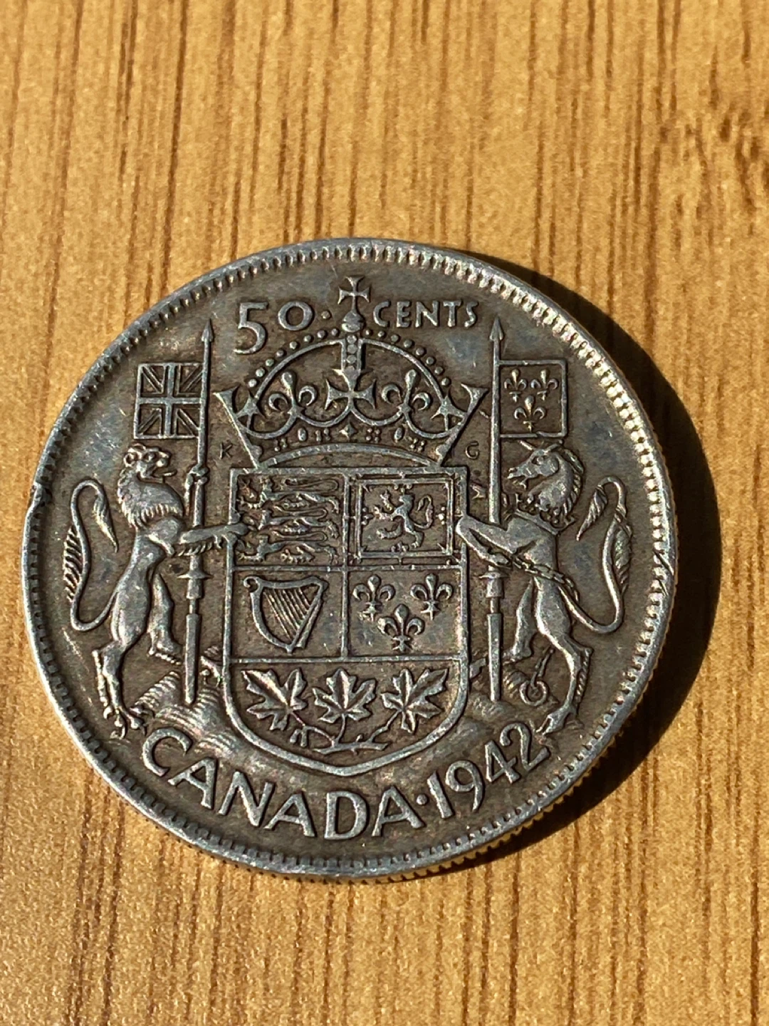 1942 Canada 50 Cents Coin