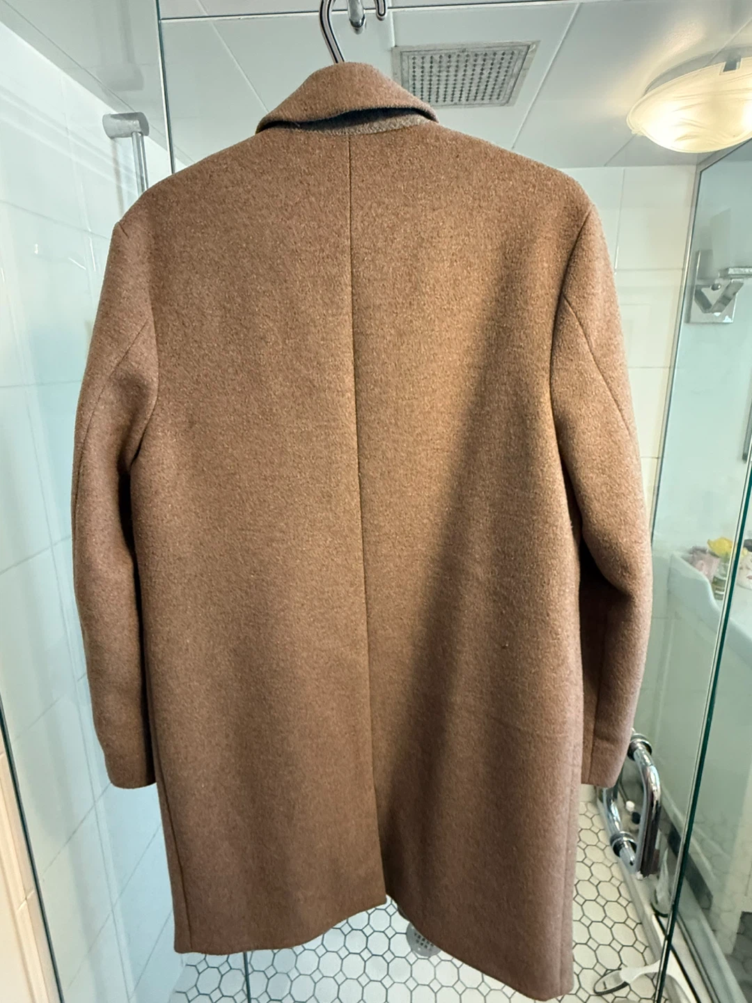 Topman Men's Brown Wool Blend Peacoat - photo 2