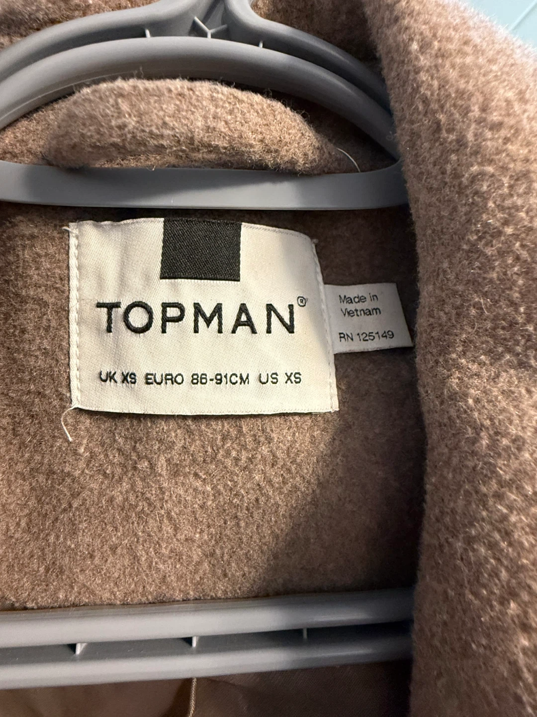 Topman Men's Brown Wool Blend Peacoat - photo 4