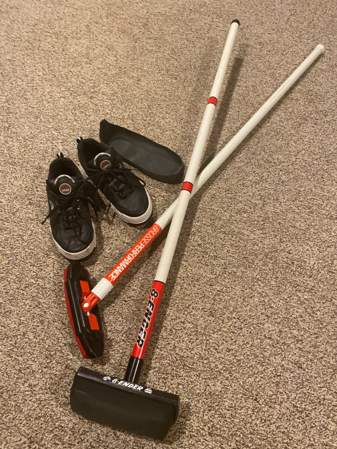 Asham Curling Shoes and Sweeps