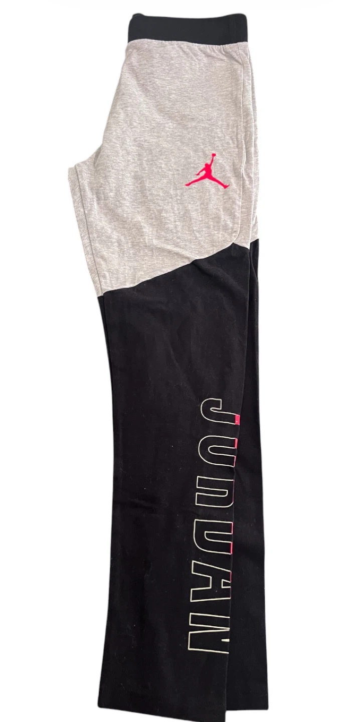Brand New Jordan Girls Leggings XL 13-15Y Black Grey Pink