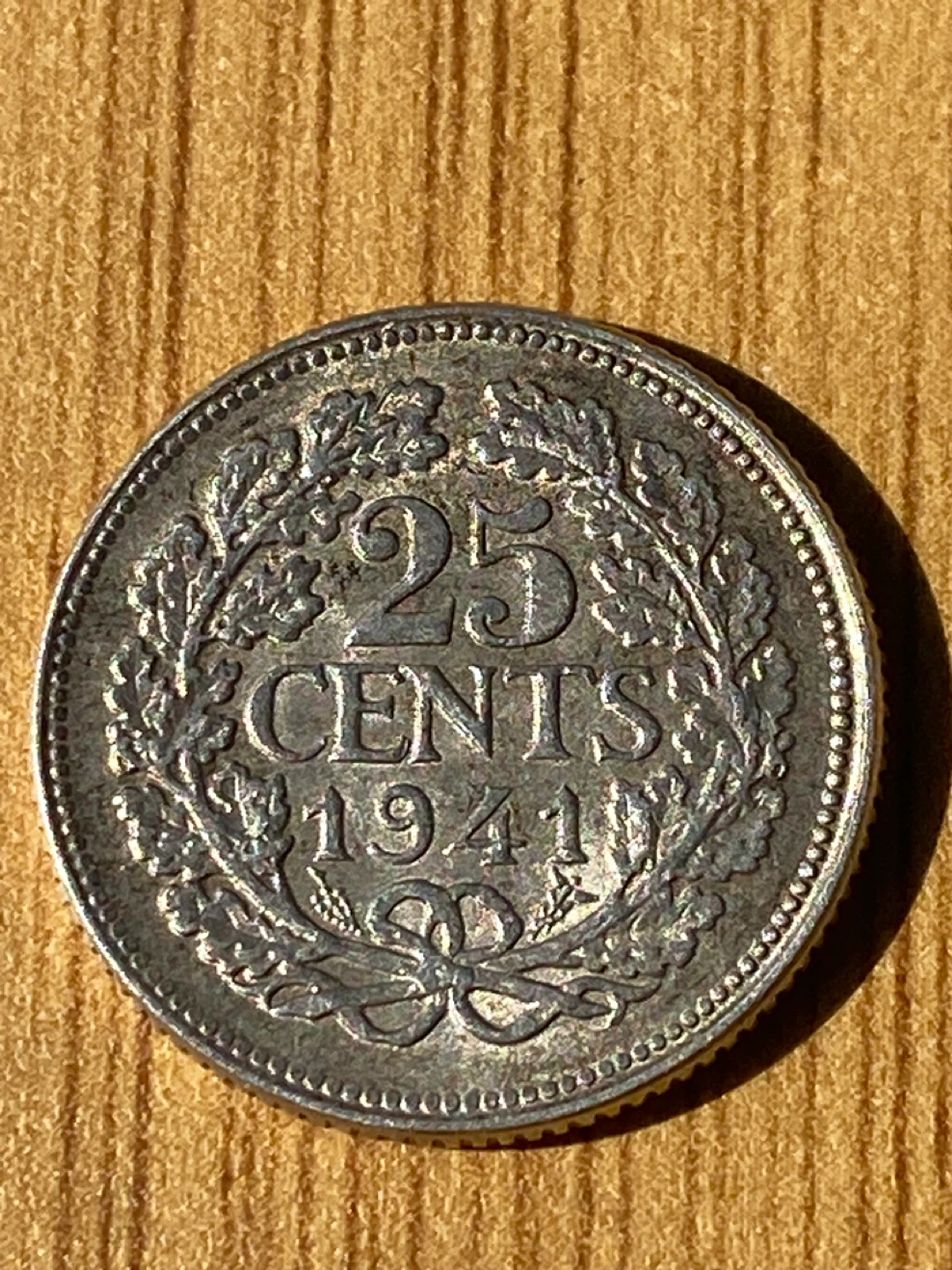 Netherlands silver  25 Cents Coin - 1941 - photo 2