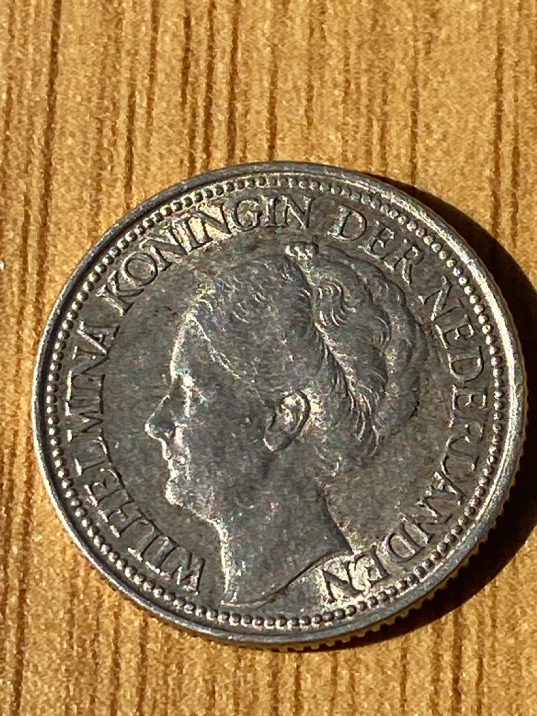 1939 silver Netherlands 25 Cents Coin