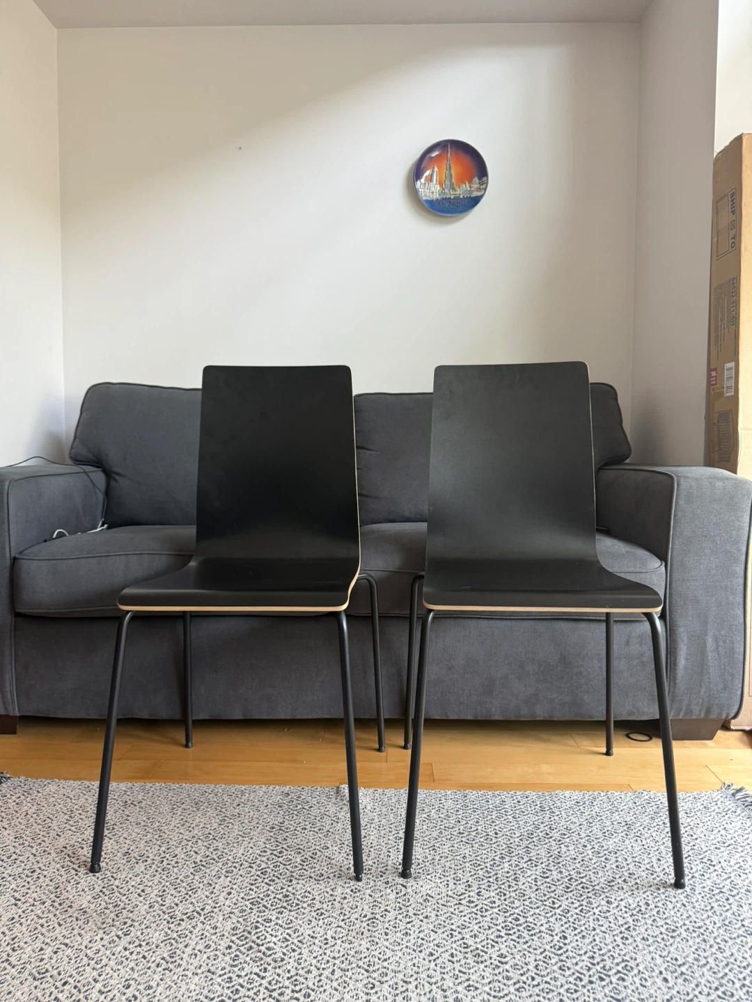 Set of 2 Black Dining Chairs