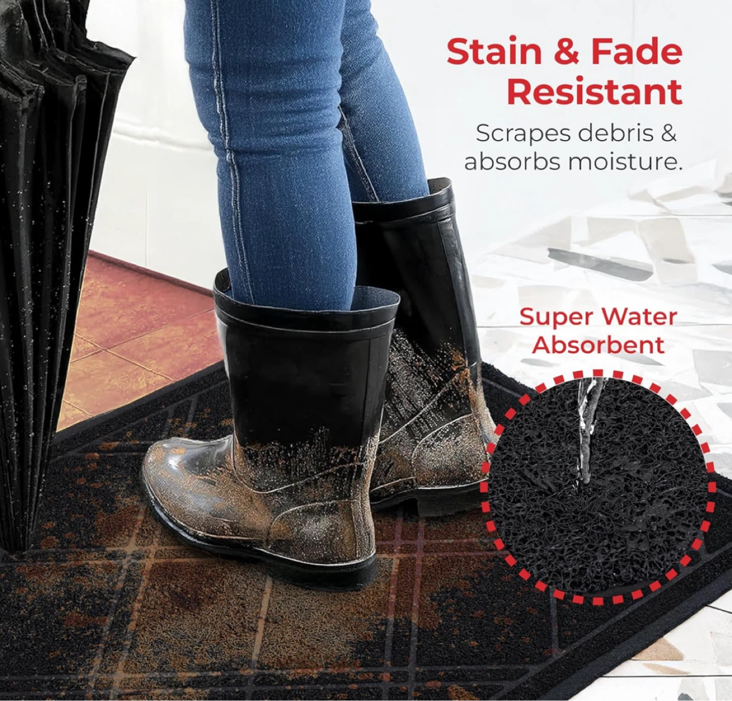 iPrimio Door Mat - 23" x 35" - Black - photo 4