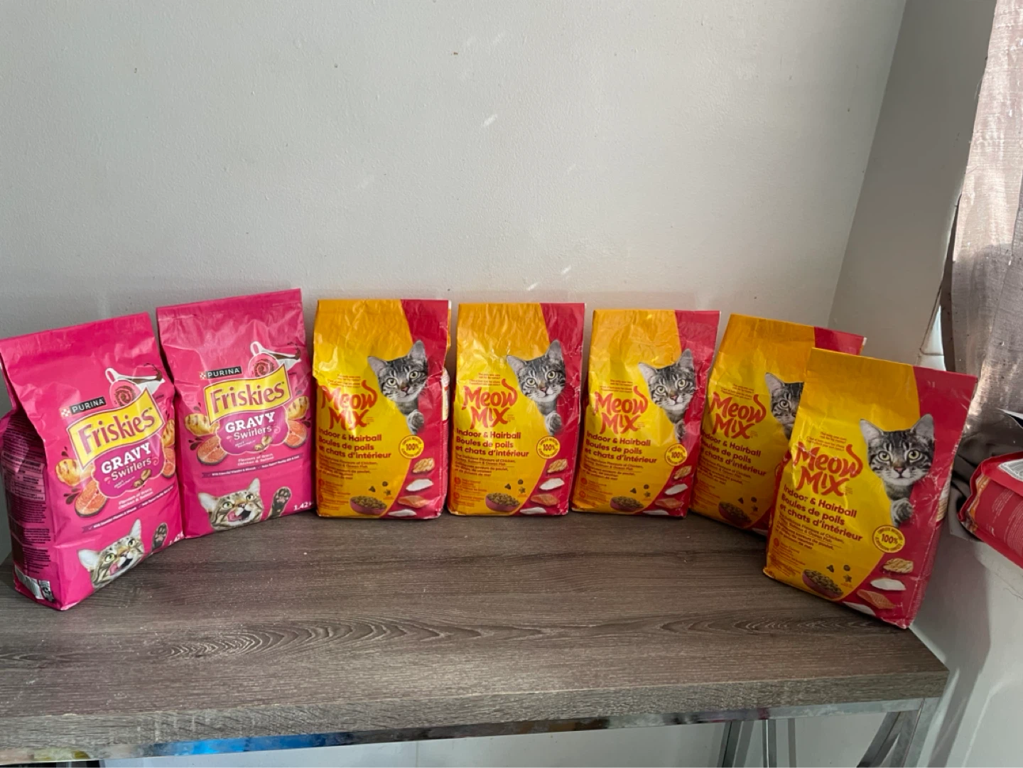 7 Bags Cat Food Lot
