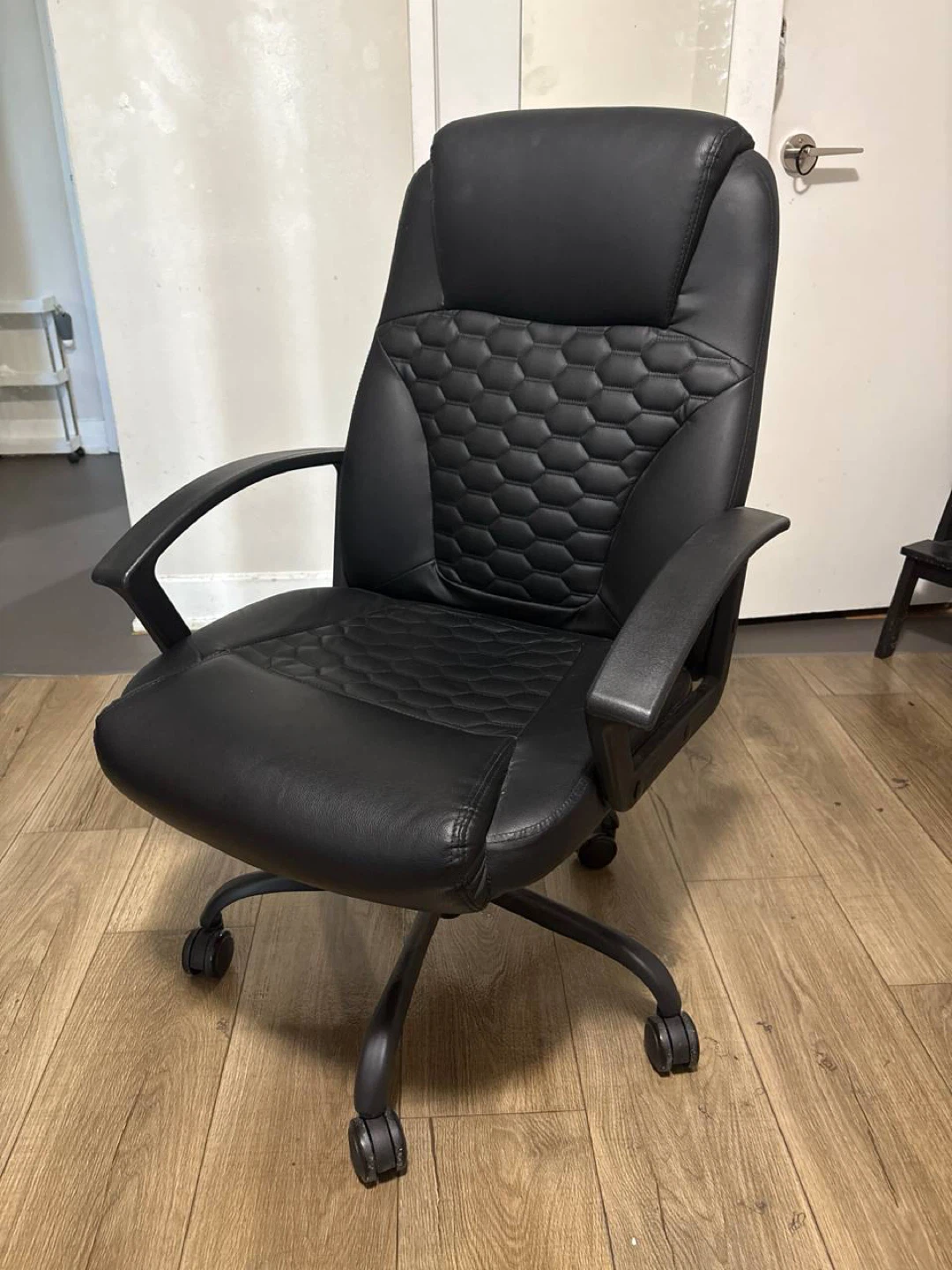Black Faux Leather Office Chair